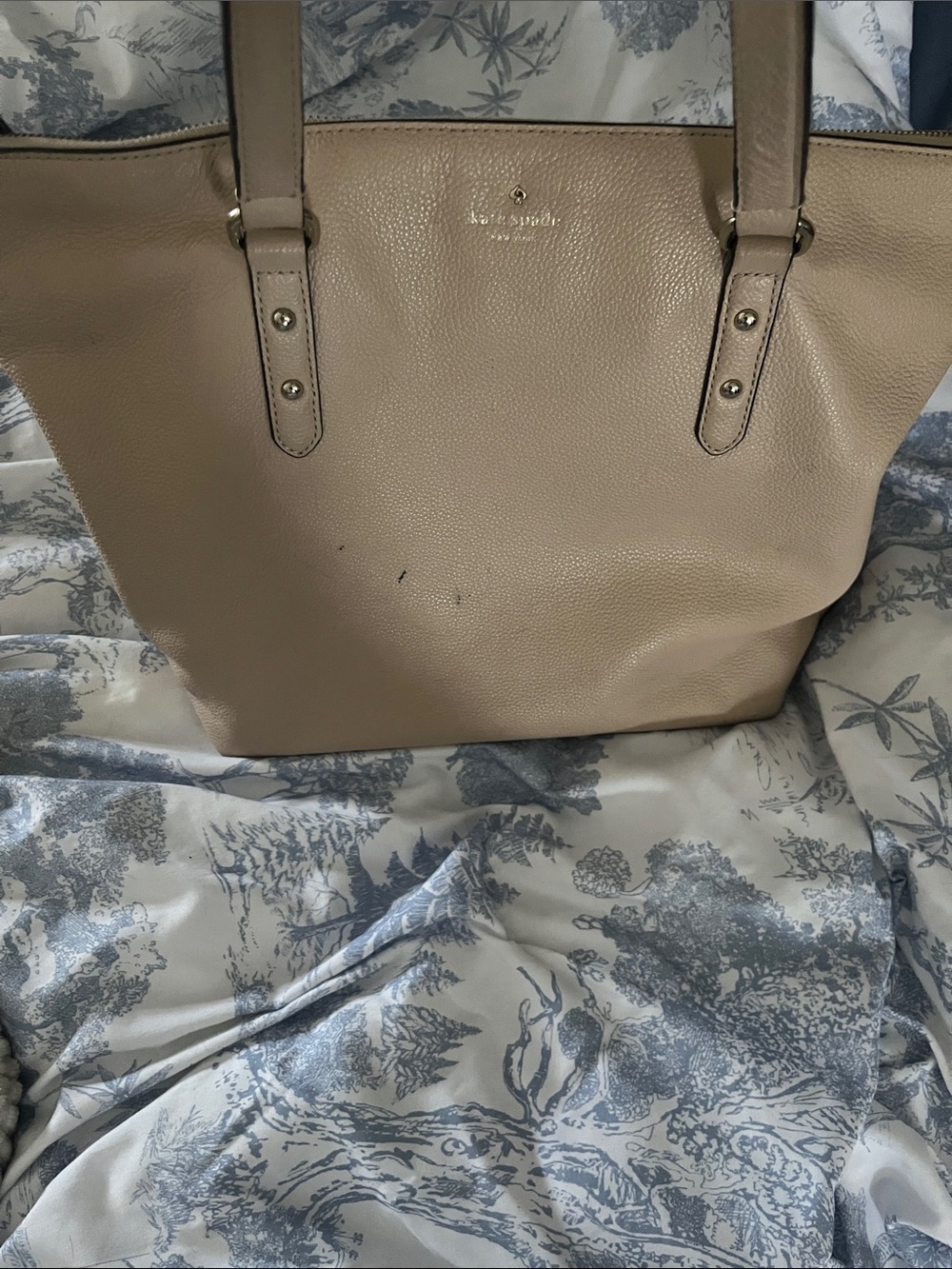 kate spade Beige Pebbled Leather Tote